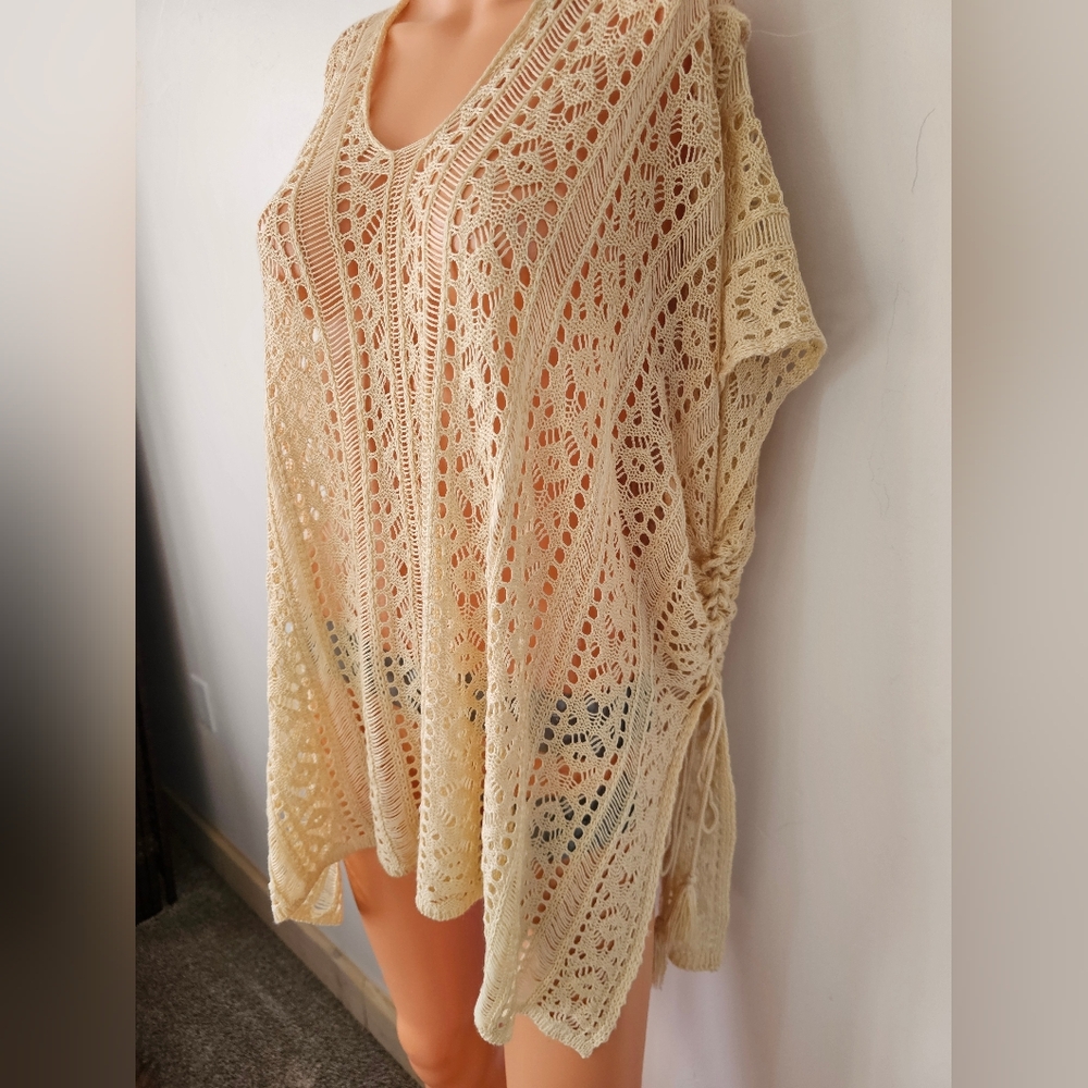 Crochet Coverup Smock Topper One Size